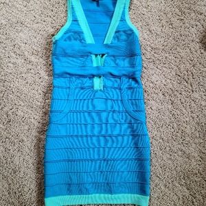 Wow Couture bandage mini dress sz S. Blue